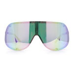 Extra Oversized Curved Shield Robotic 80s Sport Sunglasses