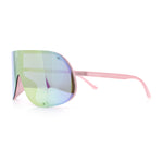 Extra Oversized Curved Shield Robotic 80s Sport Sunglasses
