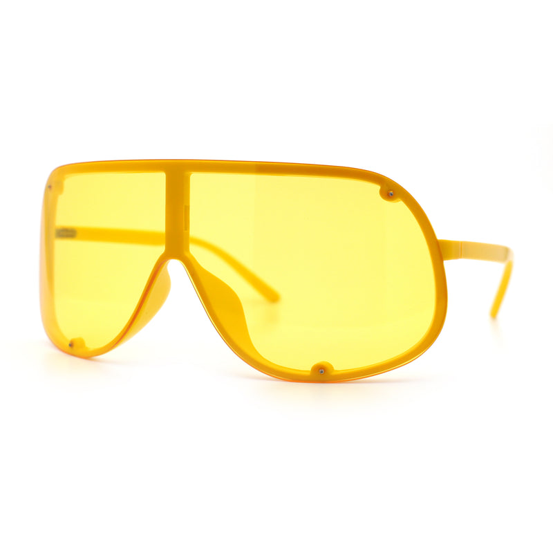 Extra Oversized Curved Shield Robotic 80s Sport Sunglasses
