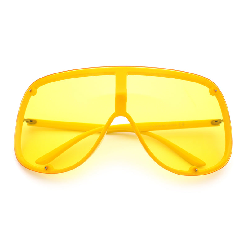 Extra Oversized Curved Shield Robotic 80s Sport Sunglasses