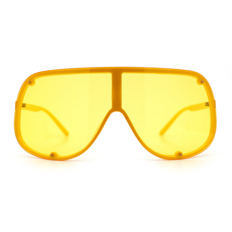 Extra Oversized Curved Shield Robotic 80s Sport Sunglasses