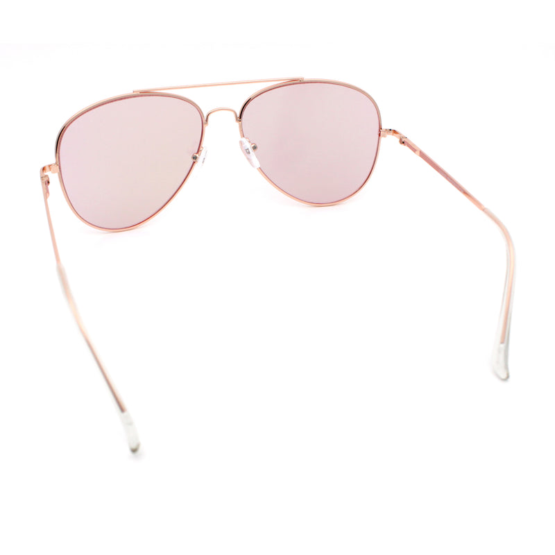 Pink Mirror Rose Gold Spring Hinge Iconic Teardrop Officer Cop Shade Sunglasses