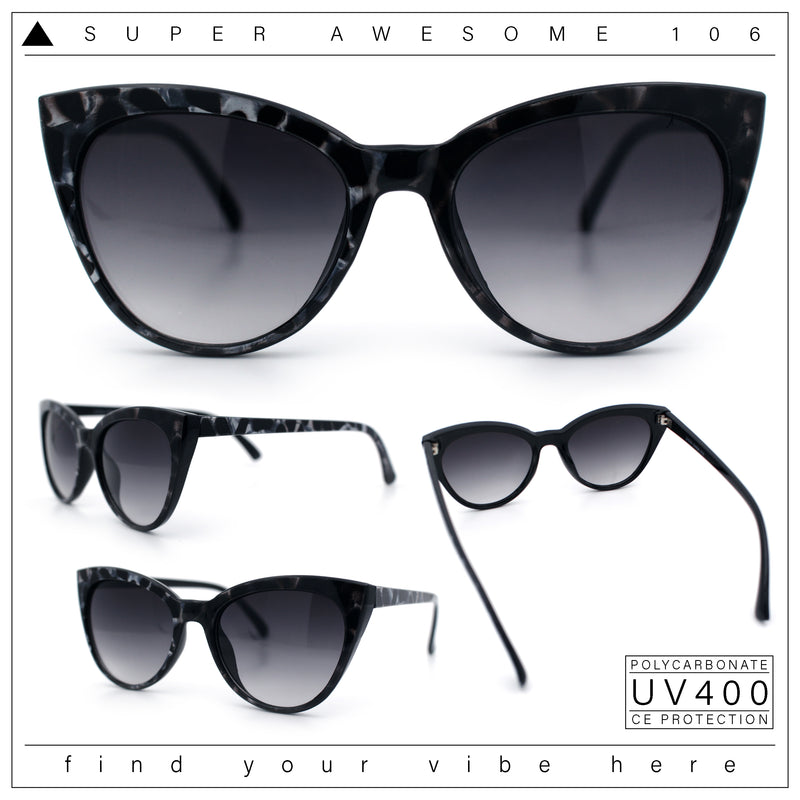 Womens Pearl Color Cat Eye Sunglasses