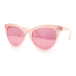 Womens Pearl Color Cat Eye Sunglasses