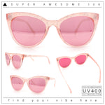Womens Pearl Color Cat Eye Sunglasses
