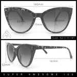 Womens Pearl Color Cat Eye Sunglasses