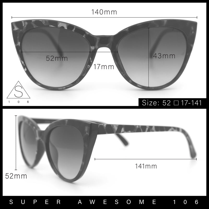 Womens Pearl Color Cat Eye Sunglasses