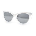 Womens Pearl Color Cat Eye Sunglasses