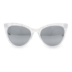 Womens Pearl Color Cat Eye Sunglasses