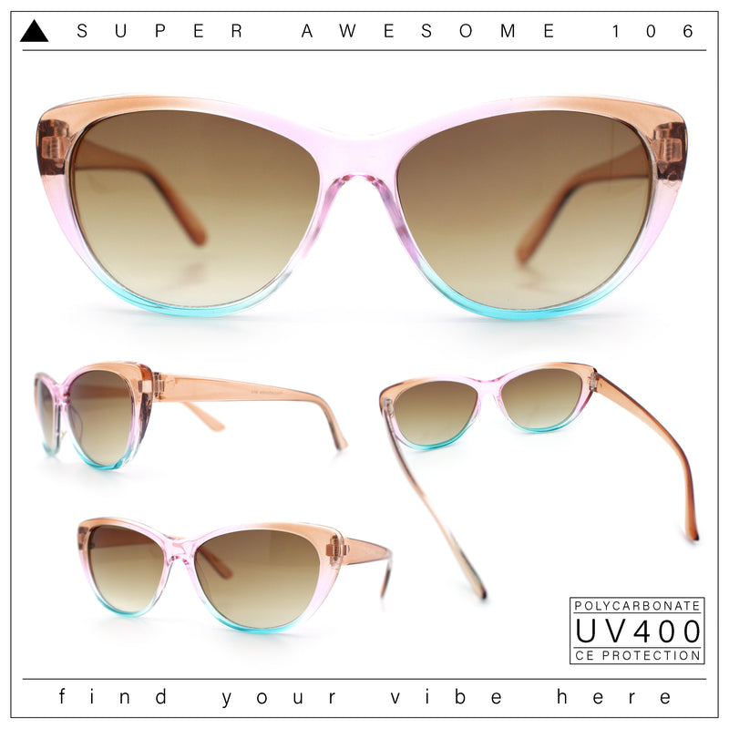 Girls Tie Dye Hippie Color Classic Cat Eye Sunglasses