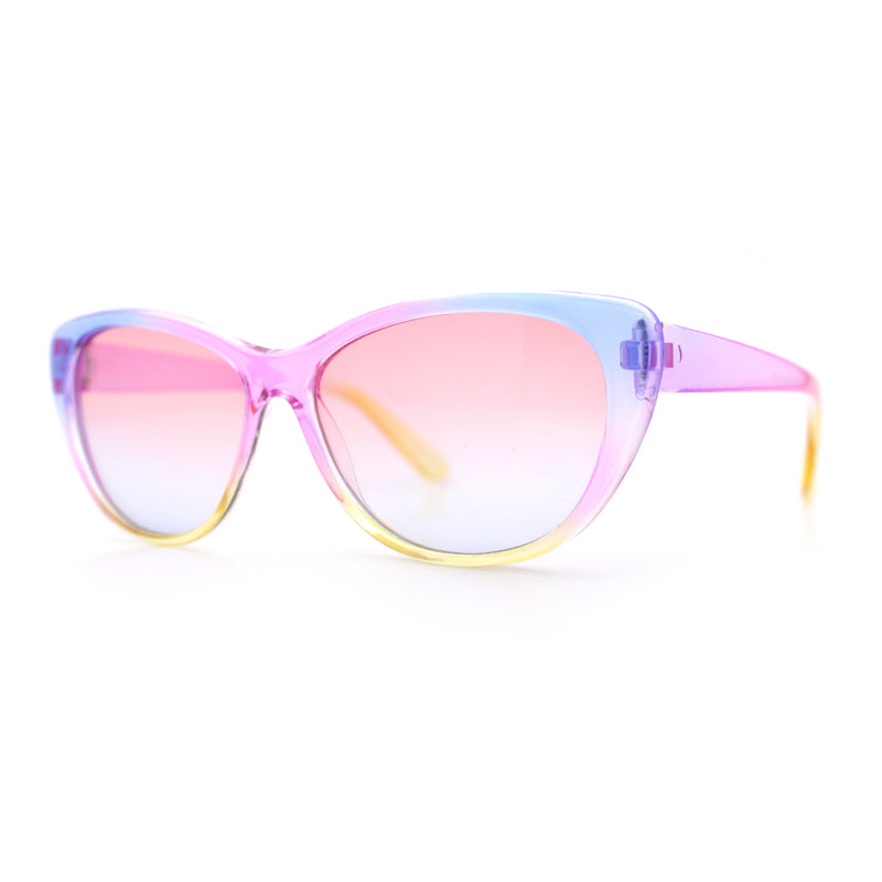 Girls Tie Dye Hippie Color Classic Cat Eye Sunglasses