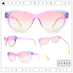 Girls Tie Dye Hippie Color Classic Cat Eye Sunglasses