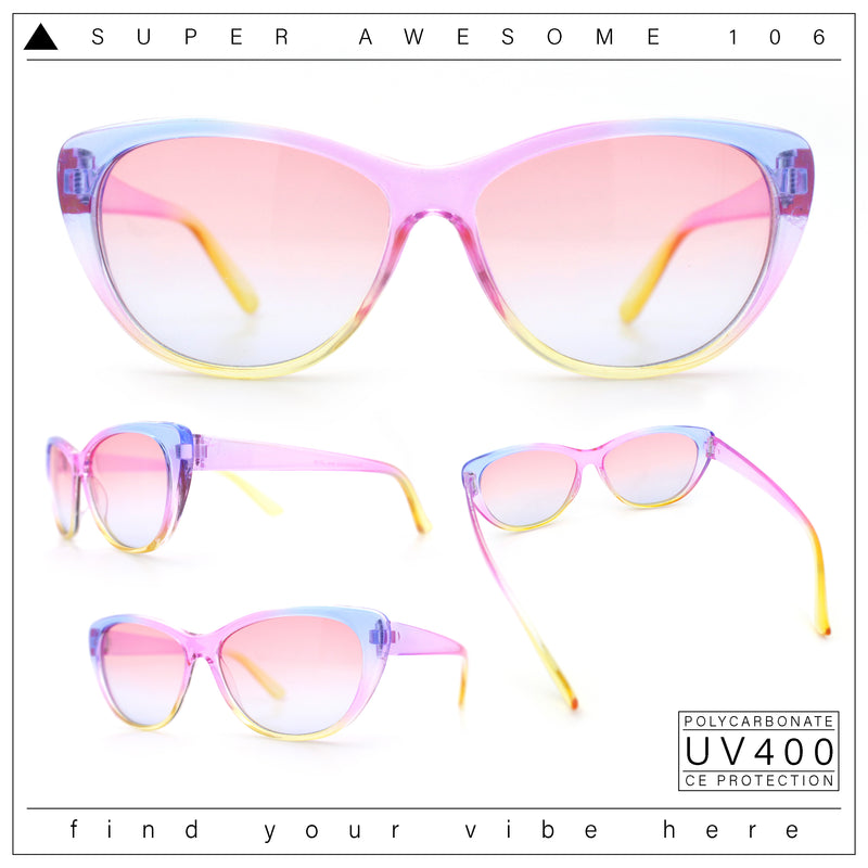 Girls Tie Dye Hippie Color Classic Cat Eye Sunglasses