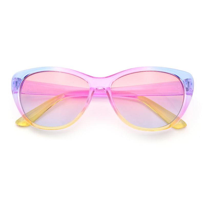 Girls Tie Dye Hippie Color Classic Cat Eye Sunglasses