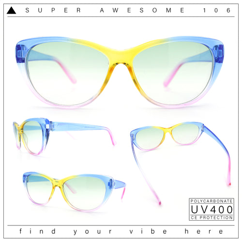 Girls Tie Dye Hippie Color Classic Cat Eye Sunglasses