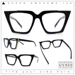 Womens Square Gothic Geometric Cat Eye Plastic Fashion Sunglasses