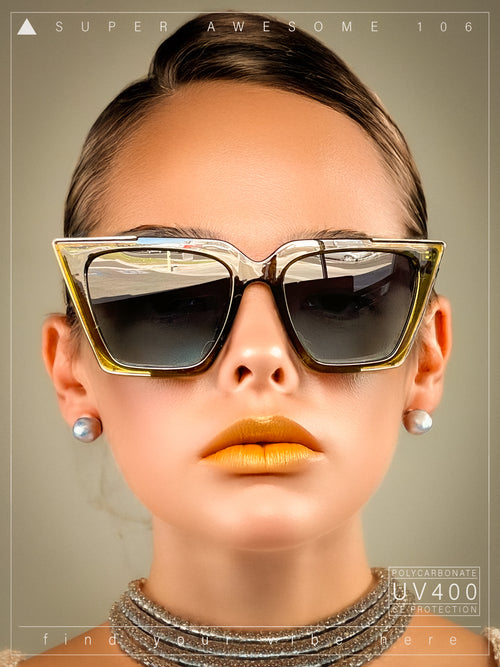 Womens Square Gothic Geometric Cat Eye Plastic Fashion Sunglasses