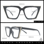 Womens Square Gothic Geometric Cat Eye Plastic Fashion Sunglasses