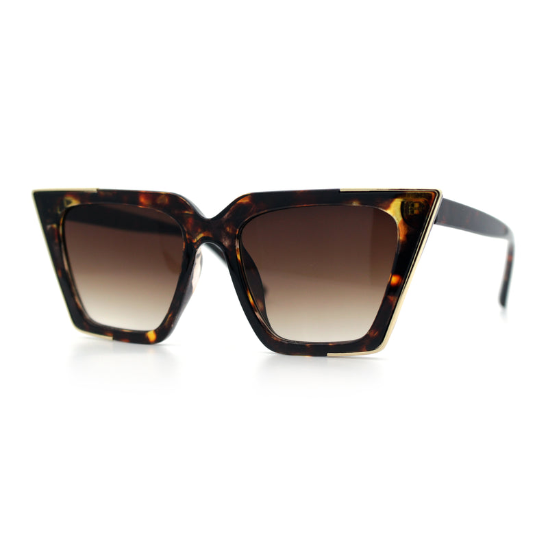 Womens Square Gothic Geometric Cat Eye Plastic Fashion Sunglasses