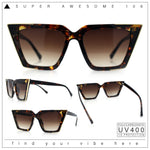 Womens Square Gothic Geometric Cat Eye Plastic Fashion Sunglasses