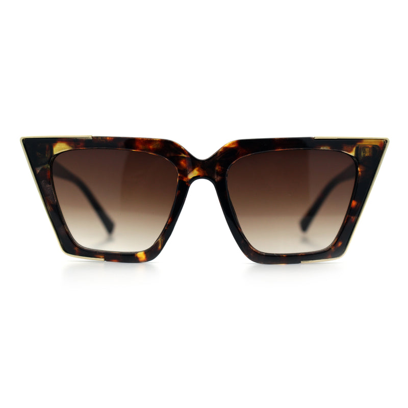 Womens Square Gothic Geometric Cat Eye Plastic Fashion Sunglasses