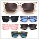 Womens Square Gothic Geometric Cat Eye Plastic Fashion Sunglasses