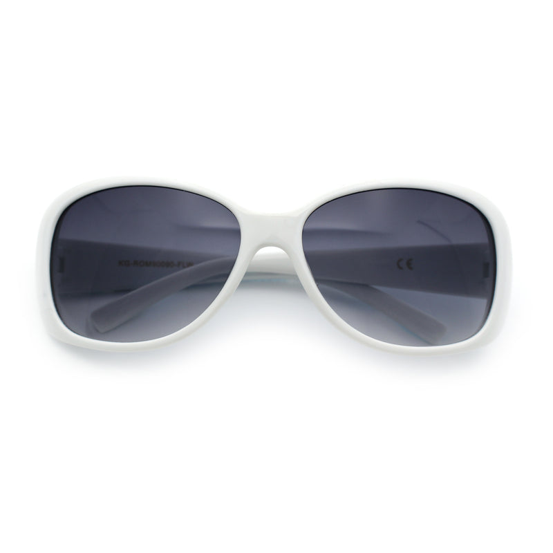 Kids Size Girls Classic 90s Designer Style Wrap Rounded Rectangle Sunglasses