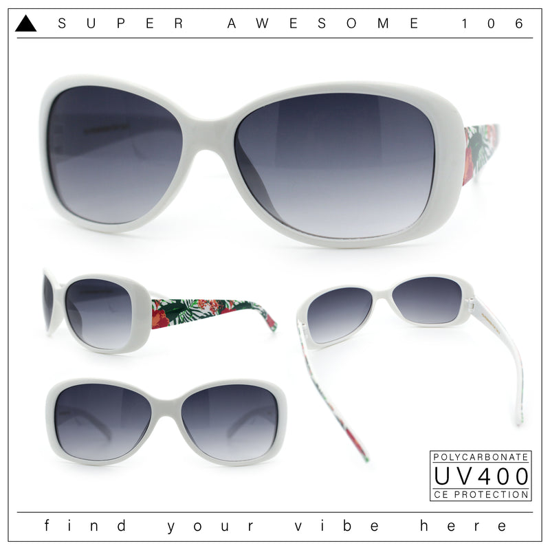 Kids Size Girls Classic 90s Designer Style Wrap Rounded Rectangle Sunglasses