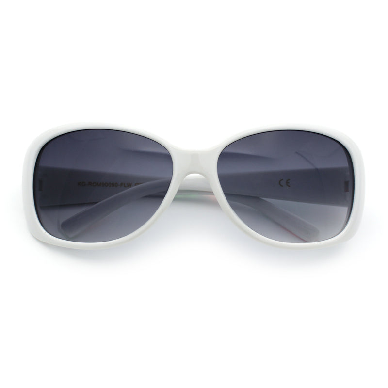 Kids Size Girls Classic 90s Designer Style Wrap Rounded Rectangle Sunglasses