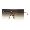Oversize Rimless Shield Square Rectangle Large Sunglasses