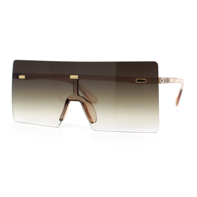 Oversize Rimless Shield Square Rectangle Large Sunglasses