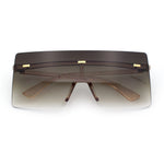 Oversize Rimless Shield Square Rectangle Large Sunglasses