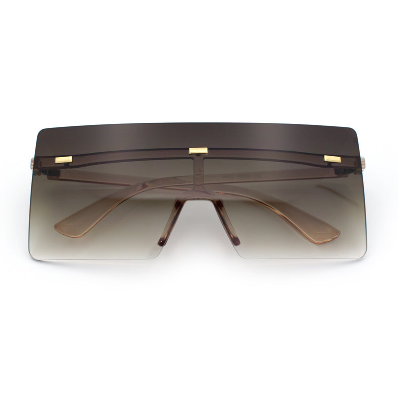 Oversize Rimless Shield Square Rectangle Large Sunglasses