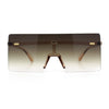 Oversize Rimless Shield Square Rectangle Large Sunglasses