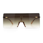 Oversize Rimless Shield Square Rectangle Large Sunglasses