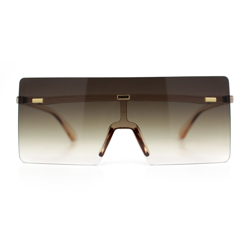 Oversize Rimless Shield Square Rectangle Large Sunglasses