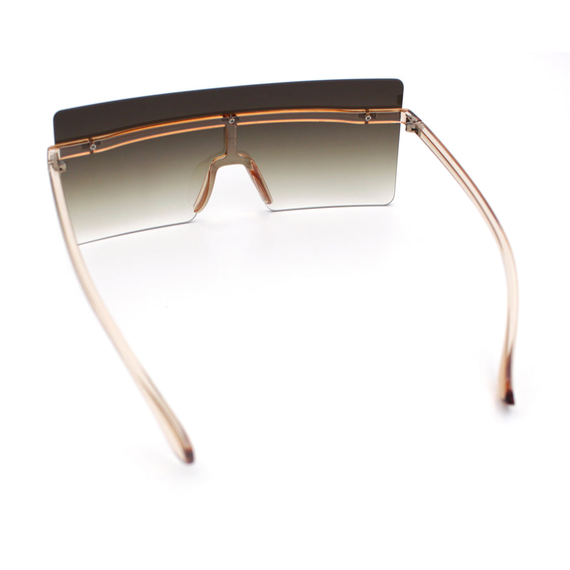 Oversize Rimless Shield Square Rectangle Large Sunglasses