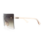 Oversize Rimless Shield Square Rectangle Large Sunglasses
