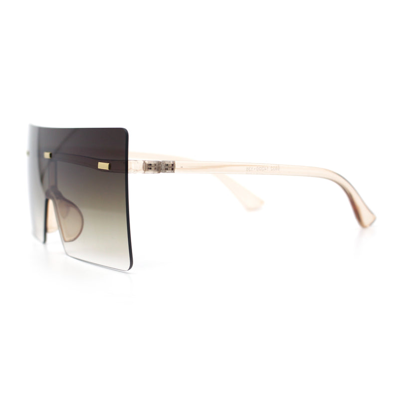 Oversize Rimless Shield Square Rectangle Large Sunglasses