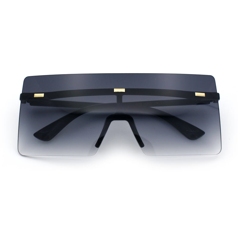 Oversize Rimless Shield Square Rectangle Large Sunglasses