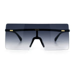 Oversize Rimless Shield Square Rectangle Large Sunglasses