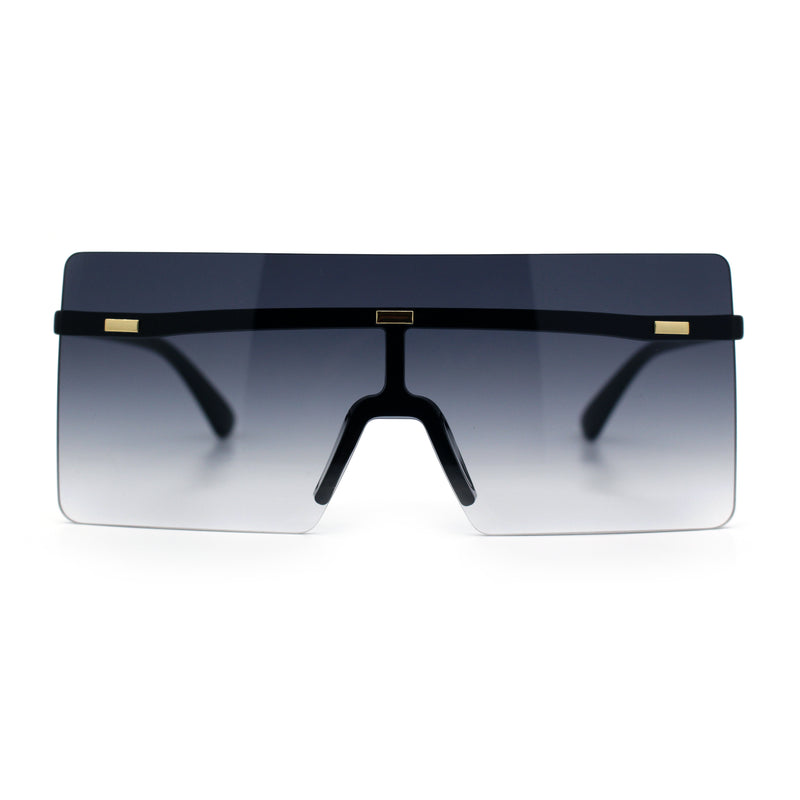 Oversize Rimless Shield Square Rectangle Large Sunglasses