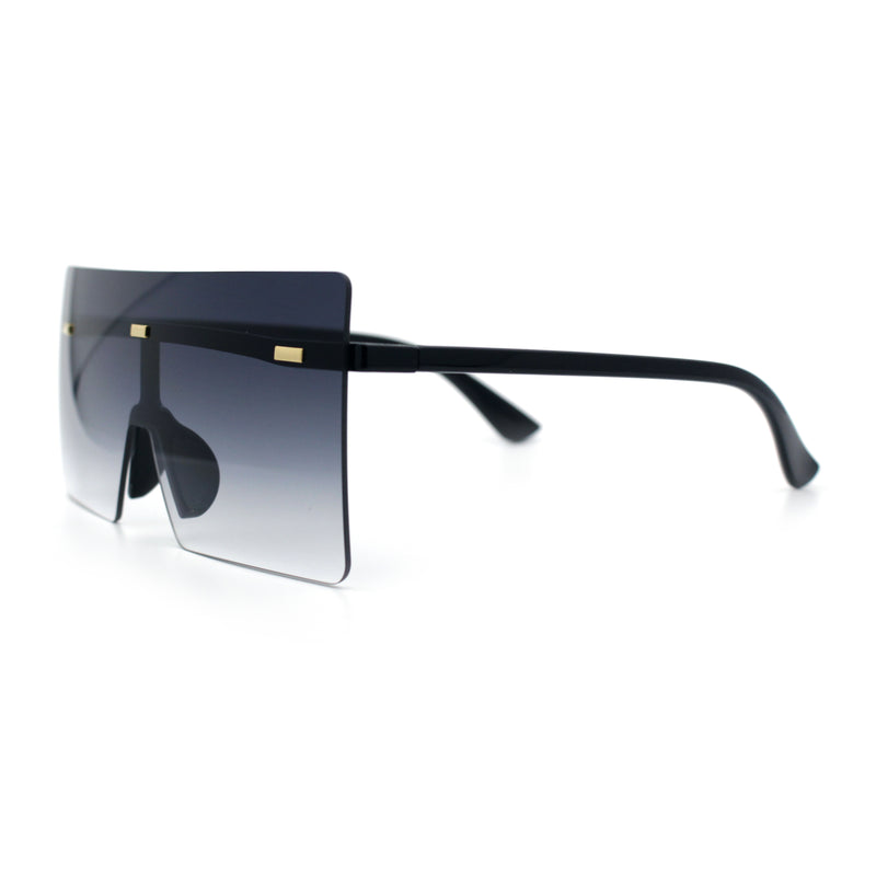 Oversize Rimless Shield Square Rectangle Large Sunglasses