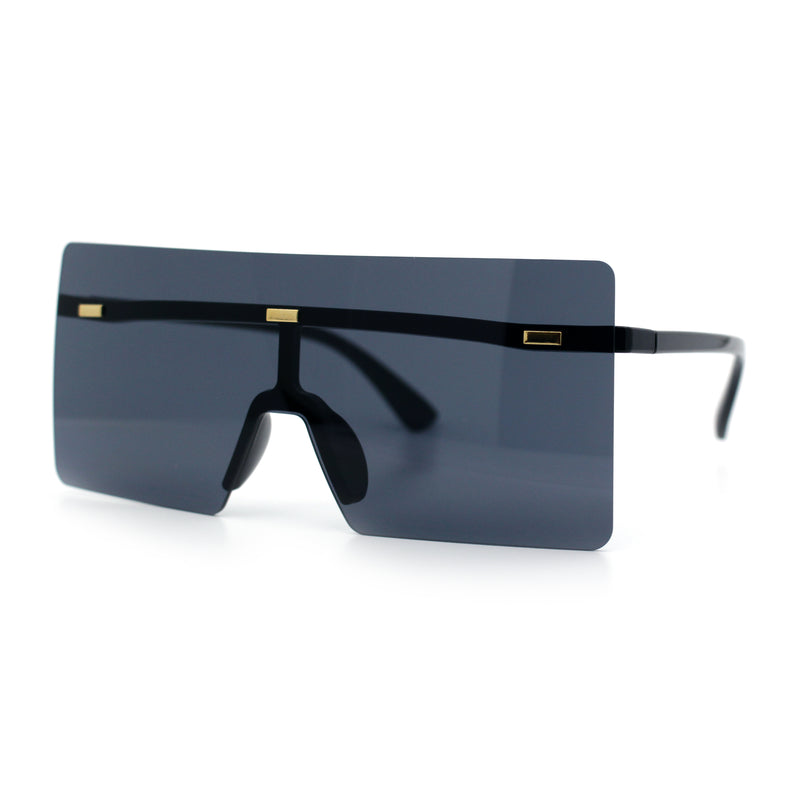 Oversize Rimless Shield Square Rectangle Large Sunglasses