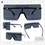 Oversize Rimless Shield Square Rectangle Large Sunglasses