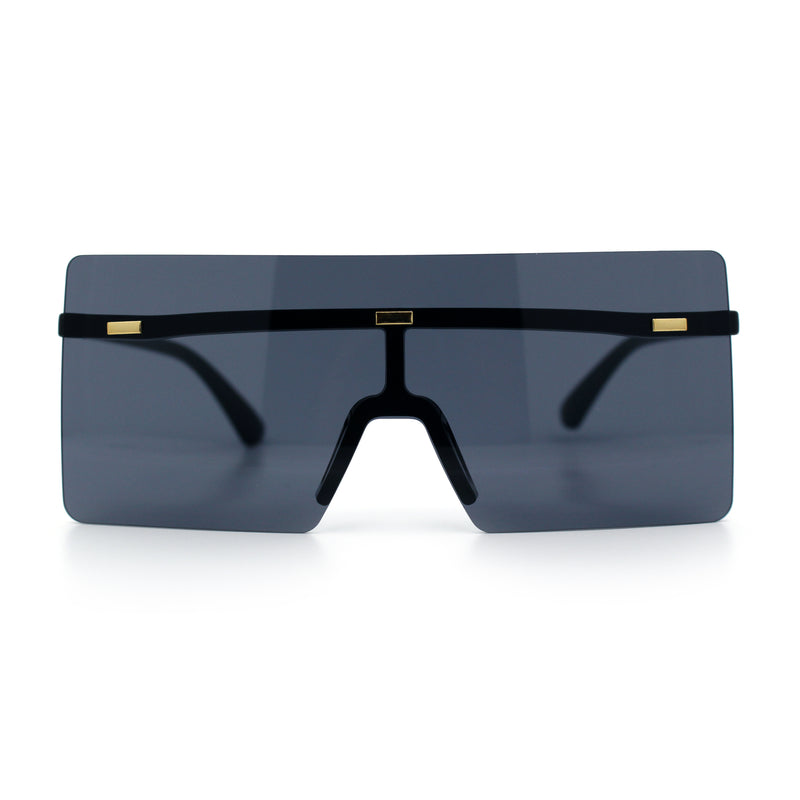 Oversize Rimless Shield Square Rectangle Large Sunglasses