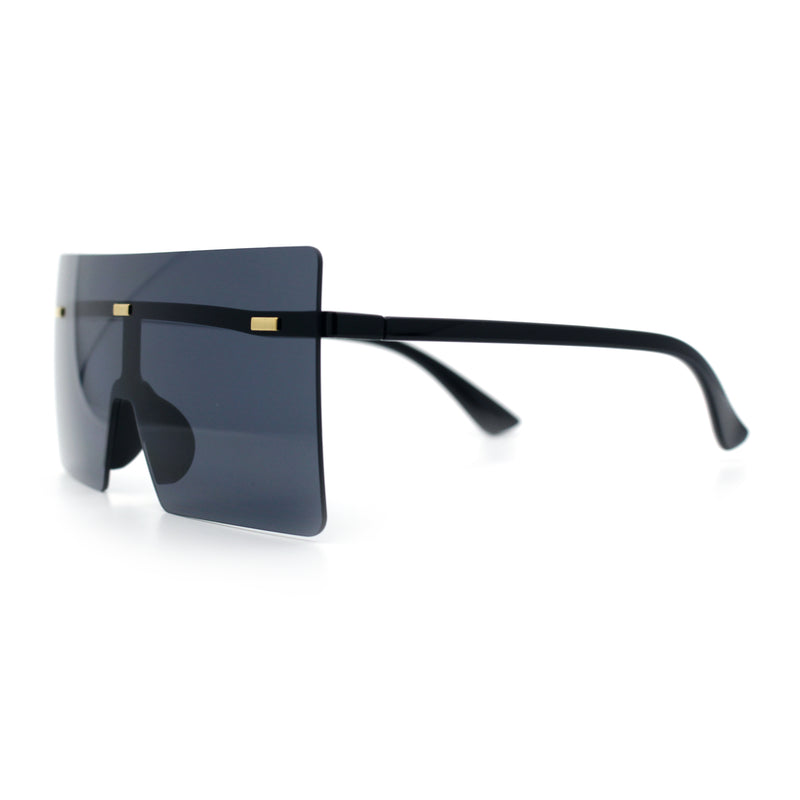Oversize Rimless Shield Square Rectangle Large Sunglasses