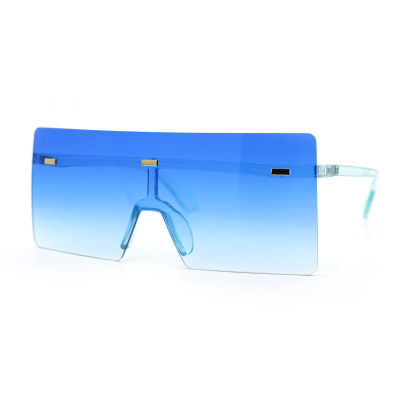 Oversize Rimless Shield Square Rectangle Large Sunglasses