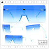 Oversize Rimless Shield Square Rectangle Large Sunglasses