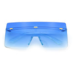 Oversize Rimless Shield Square Rectangle Large Sunglasses